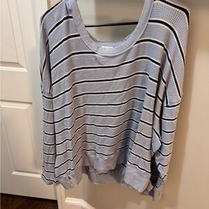 Aerie Gray Boxy 3/4 Sleeve Sweatshirt
